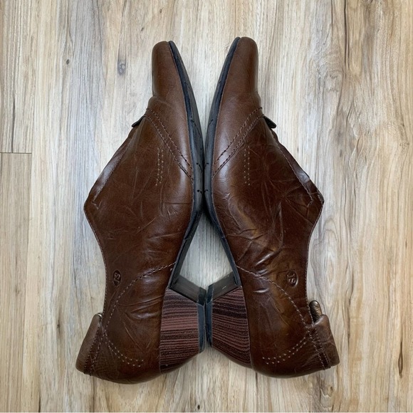 JOSEPH SEIBEL Pointed Toe Brown Leather Heel Shoes Oxford Comfort Germany Sz 8.5 - Picture 3 of 11